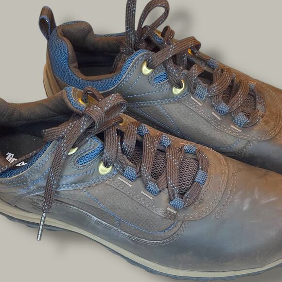 Wmn's TIMBERLAND Hiking Shoes, Waterproof Low Top Brown and Blue Great Condition - Picture 11 of 13